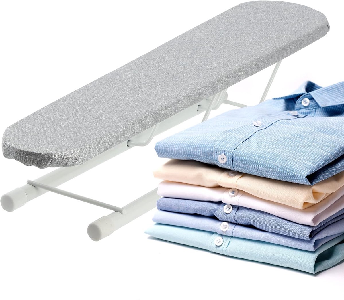 mouwstrijkplank, strijkplank met decoratieve bekleding, inklapbare reisstrijkplank (grijs)
