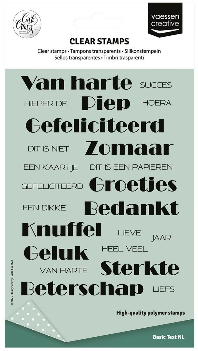 Clearstamps Basic text NL - Carla Creates