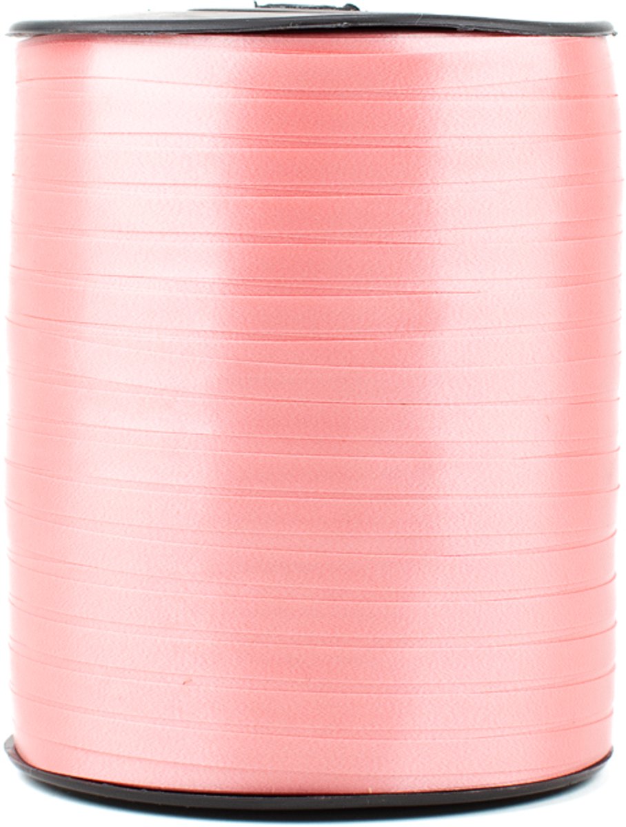 Krullint roze / felroze - 5 mm breed - 500 meter lang - Cadeaulint op rol