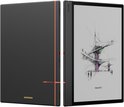 Zwarte BOOX Note Air5 C, voorkant toont schets, achterkant toont poorten.