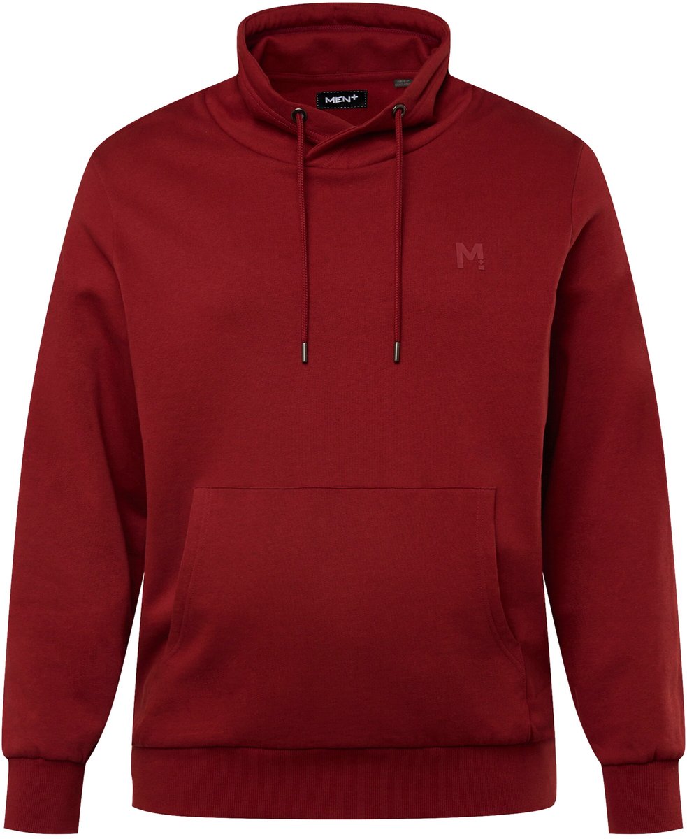 Men Plus - Heren - Sweatshirt opstaande kraag - Bordeauxrood - Maat XXL