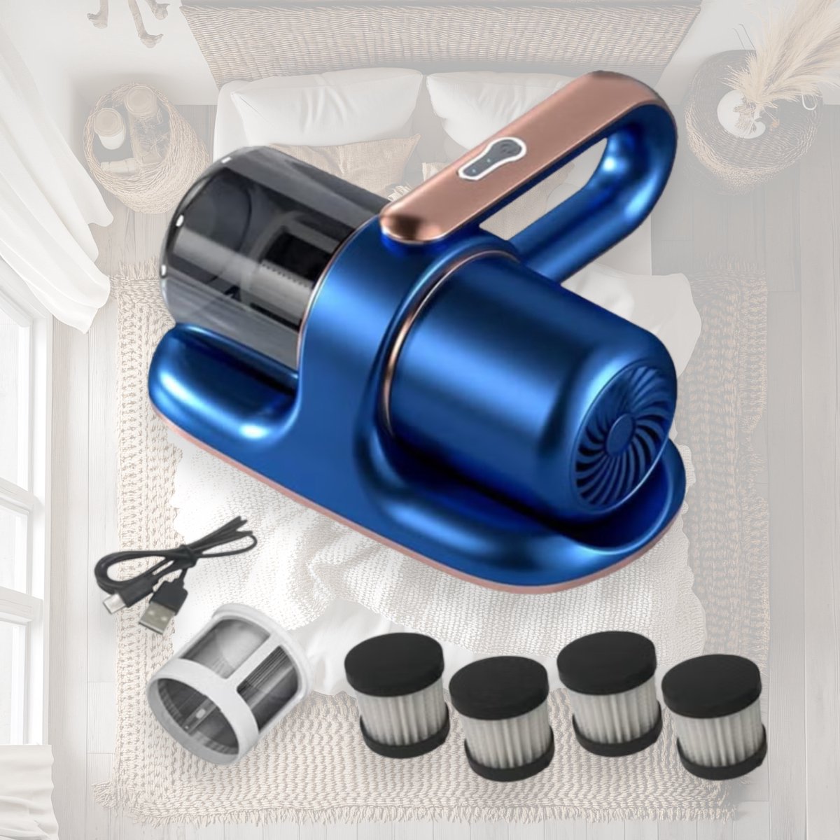 Klikkopers® Cleaner Pro Stofzuiger Blauw voor Matras - afbeelding 2