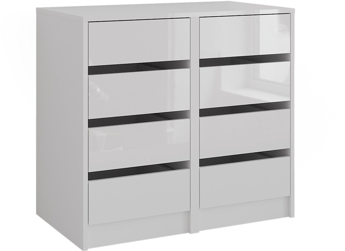 Vicco Sherry Dressoir – 80.2 x 76 cm Set van 2 Wit/wit hoogglans