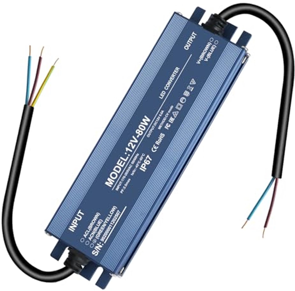 Transformator 12V 80W voor LED en CCTV