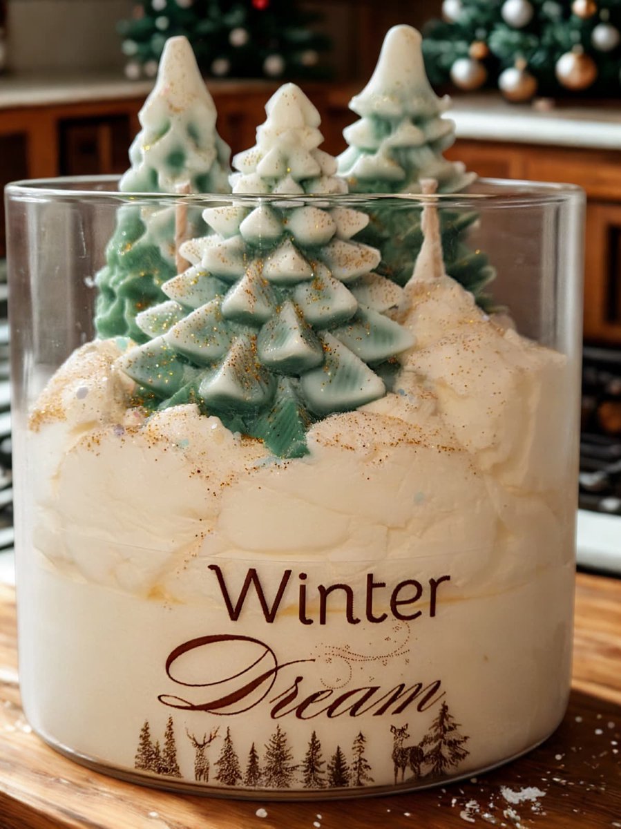 Geurkaars Winter Dream – Handgemaakt van Sojawas – Appel & Kaneel – Kerst Cadeau – Duurzame Kaars – Uniek 3D Design – 380g