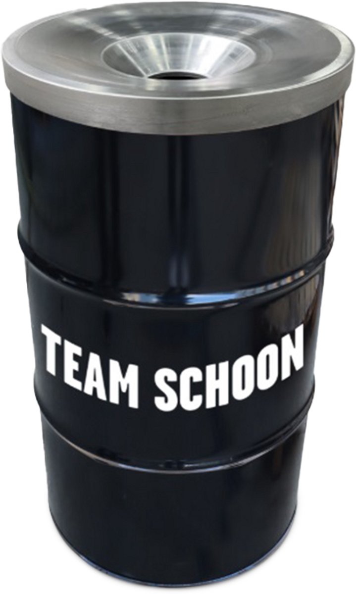 Afvalbak 'Team Schoon' - Praktisch & Herkenbaar - 120 liter - Zwart