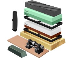 Ruhhy Slijper set - 5 soorten steen - watersteen - slijpsteen - riem voor gereedschappen - verschillende korrelgroottes