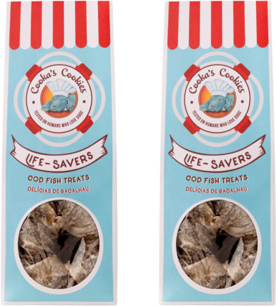 Cooka Cookie's - 100% Natuurlijke Ambachtelijke Hondensnacks van Kabeljauw-2-PACK- Voordeel set