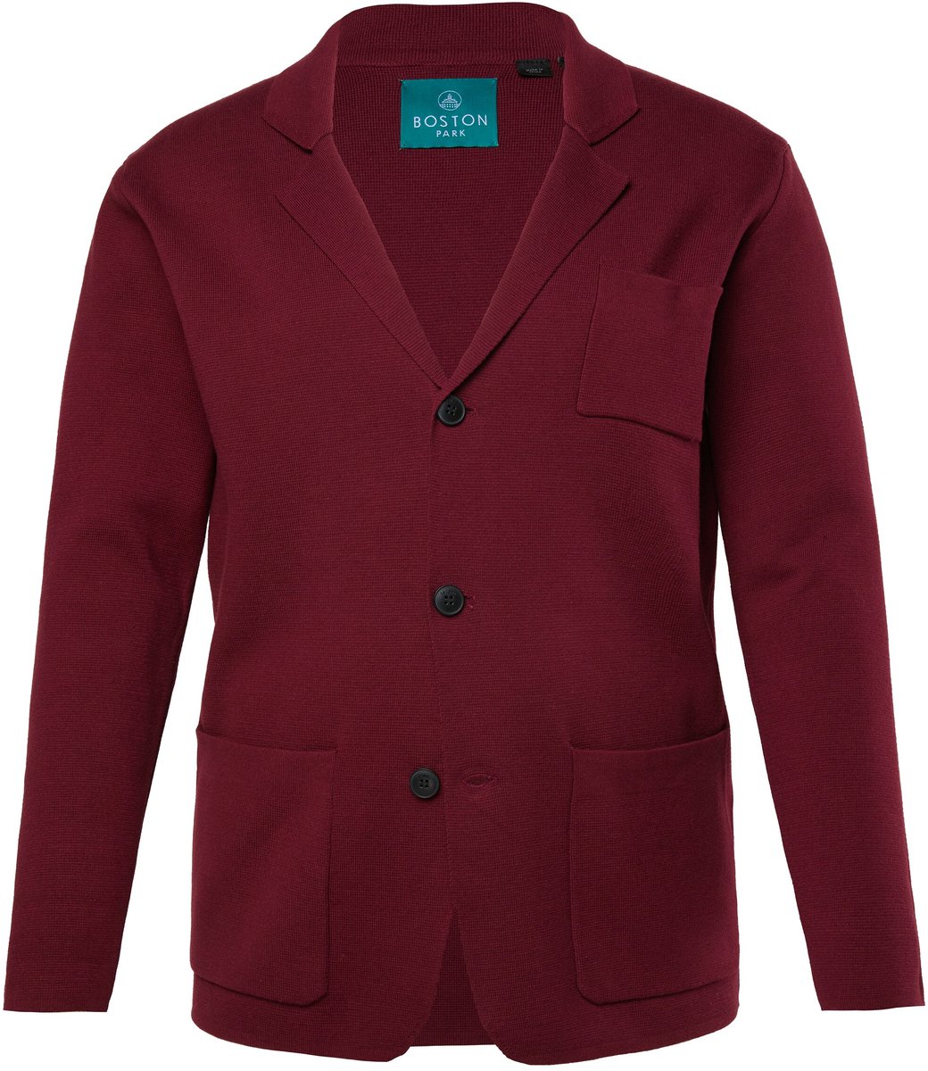 Boston Park - Heren - Gebreid jasje FLEXNAMIC® revers - Aubergine - Maat 56+