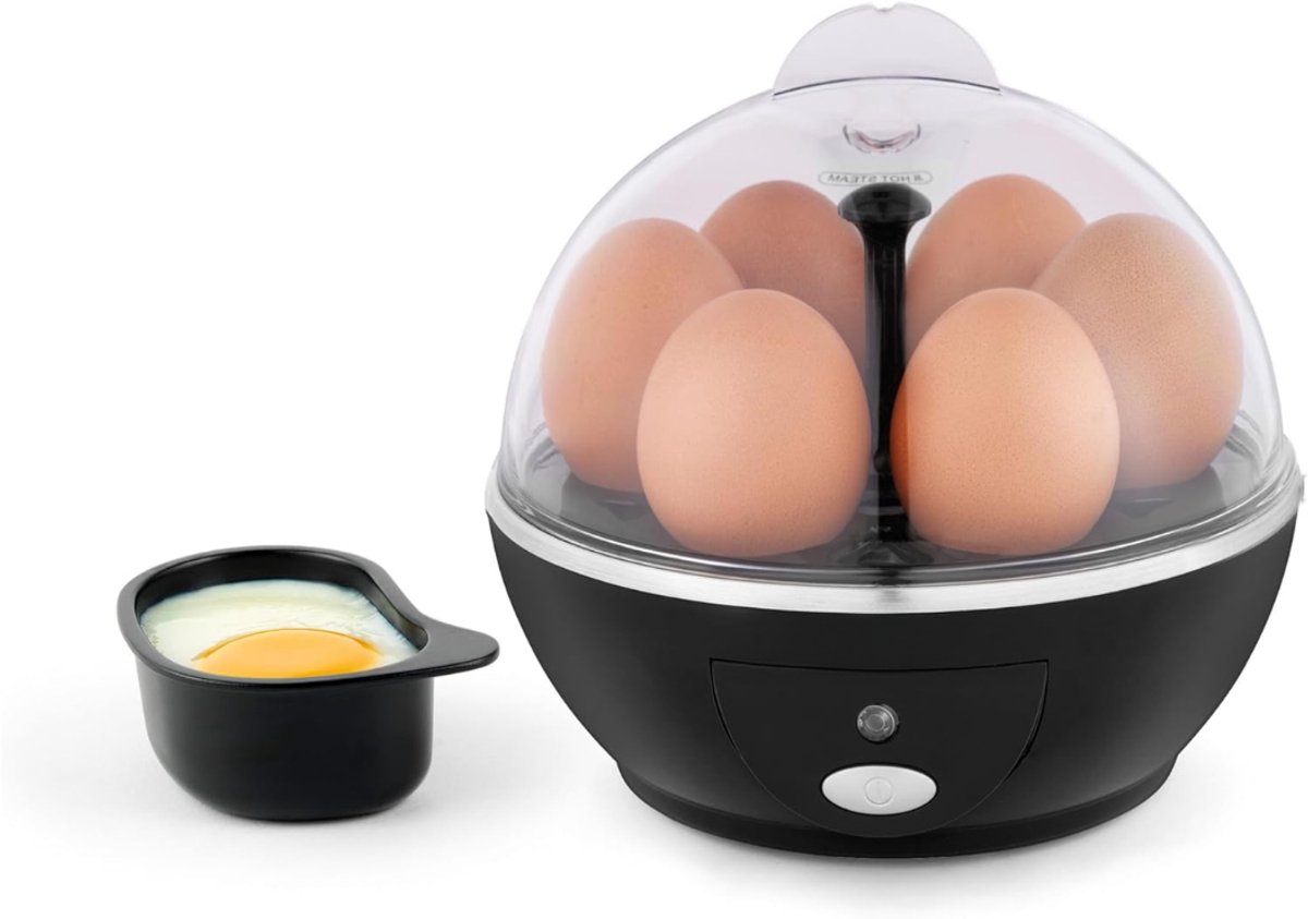 MMP® Eierkoker electrisch - Eierkoker - Eierkoker met timer - Zwart - 16xm x 16xm x 16cm