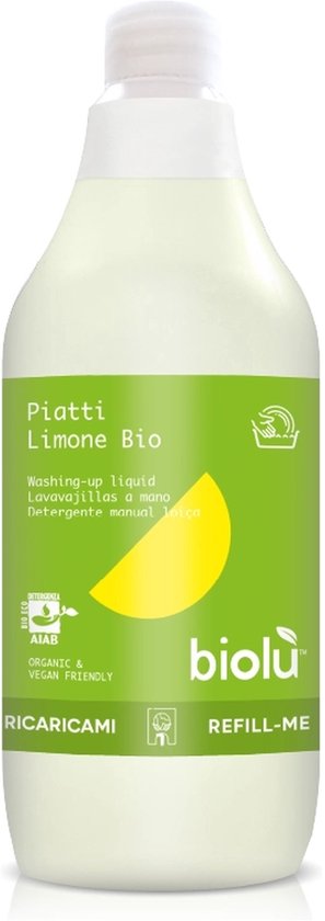 Biologisch handafwasmiddel met citroen 1 L|Organic lemon hand dishwashing detergent 1 L|Détergent vaisselle à main bio au citron 1 L