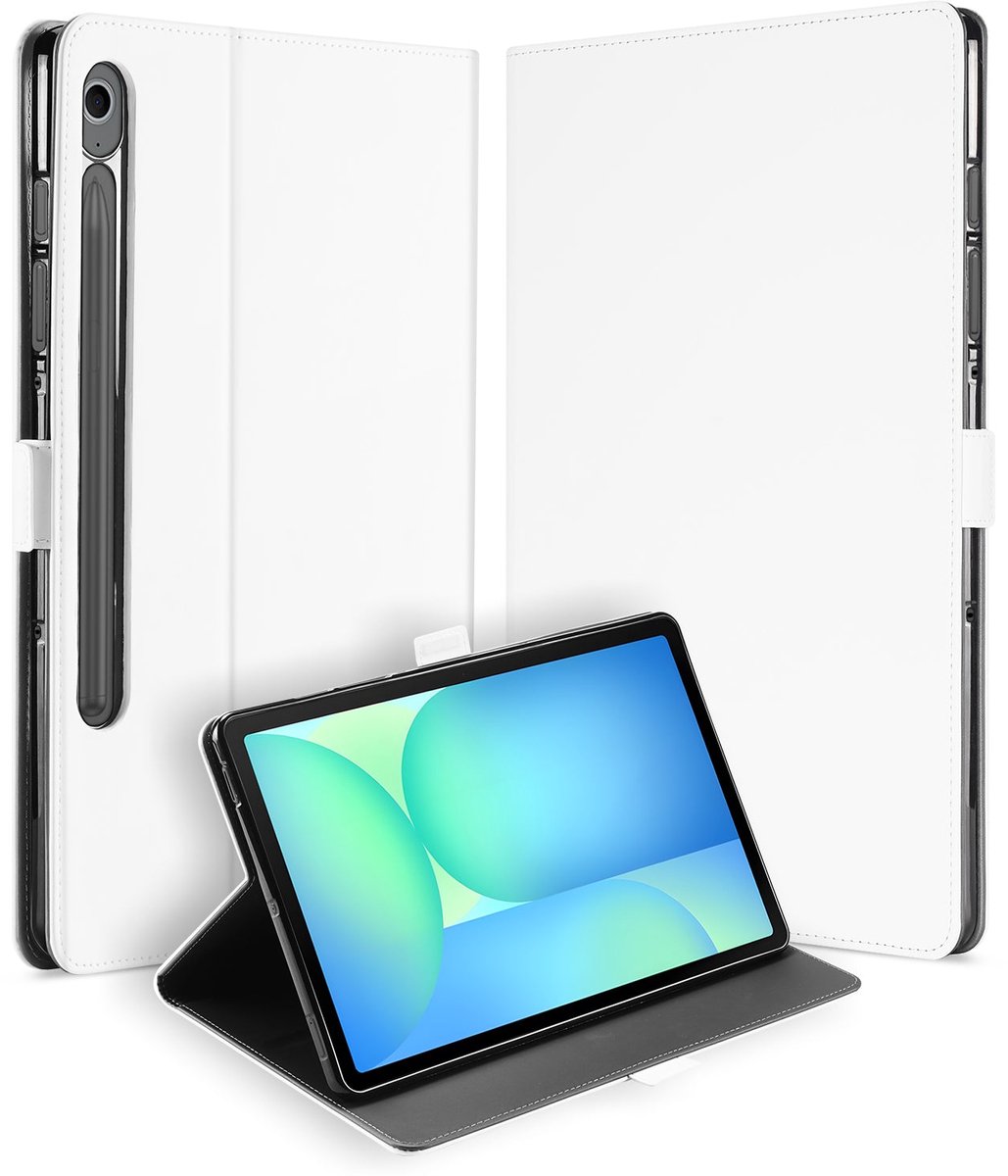 Samsung Galaxy Tab S10 FE / S9 FE Book Cover Hoesje met Standaard - Wit