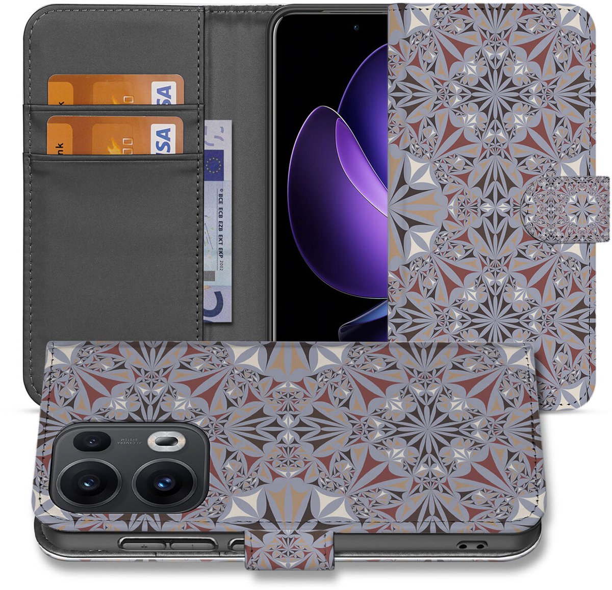 OPPO Reno 13 Pro Bookcase Flower Tiles