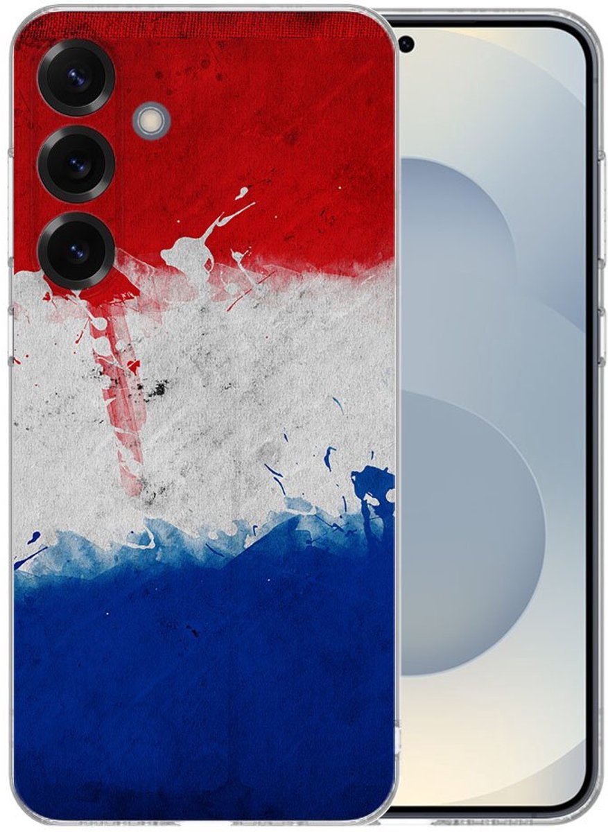 TPU Hoesje Samsung Galaxy S25 Plus – Nederlandse vlag – schokabsorberende TPU