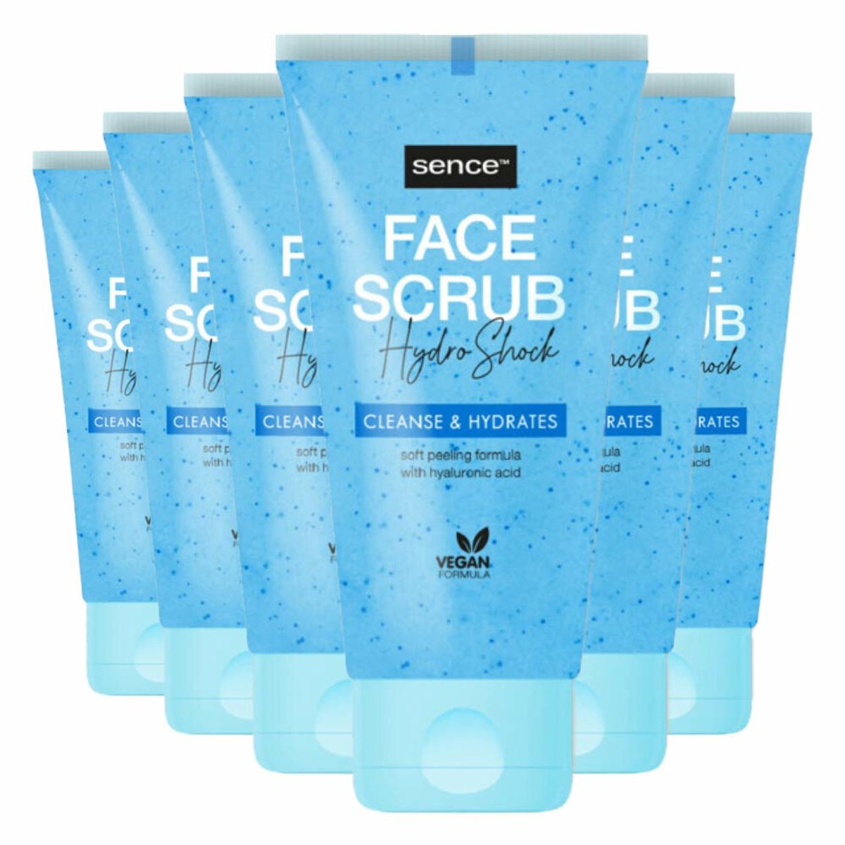 Sence Gezichtsscrub Alle Huidtypes Hydro Shock - 6 x 150 ml - Voordeelverpakking