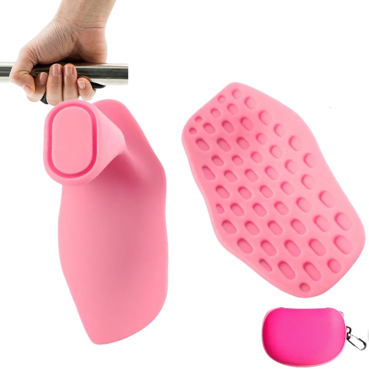FluxGrip® Vingerloze Gewichthef Grips inclusief opbergcase– Anti-slip Palm Protectors voor Pull-Ups, Deadlifts & Fitness | Ademend & Comfortabel | Tegen Eeltvorming - Roze