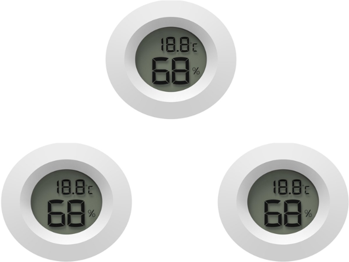 Hygrometer - Thermometer - Thermometer binnen - Celsius Monitor LCD Digitale Vochtigheidsm