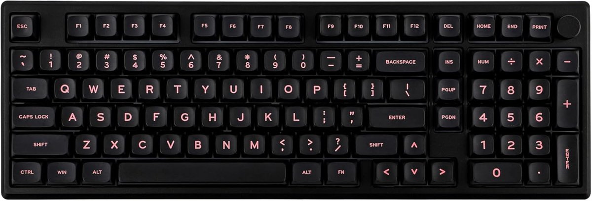 EPOMAKER Galaxy 100 - Zwart - Mechanisch Draadloos Toetsenbord - RGB - 100% - QWERTY - Gaming Keyboard - Feker Marble White Switch
