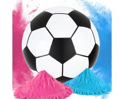 Partizzle Gender Reveal Voetbal - Met Roze & Blauwe Poeder - Babyshower Versiering - Boy or Girl Party - Alternatief Rookbom & Rookkanon - Plastic