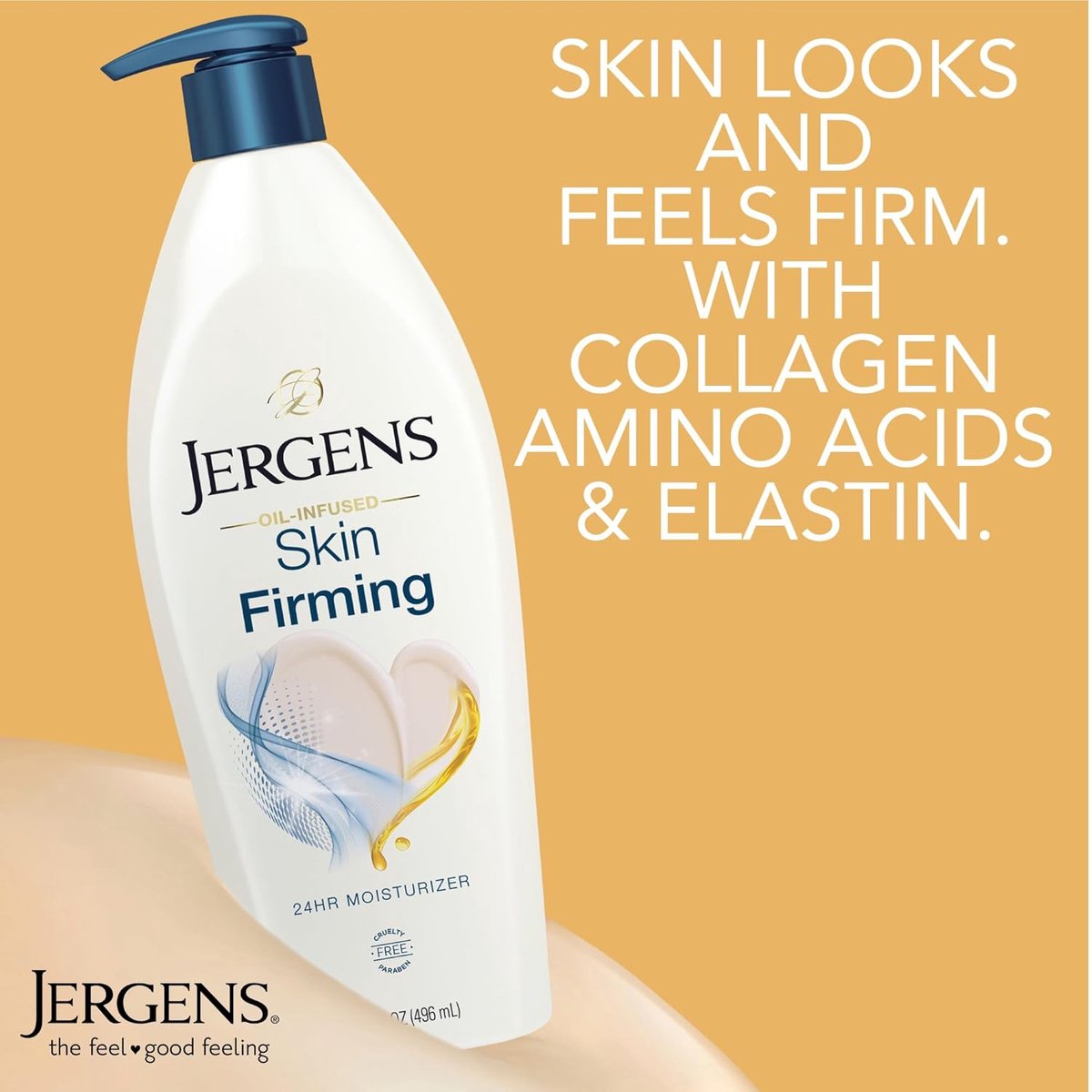 Jergens Skin Firming Body Lotion for Dry to Extra Dry Skin | Huidversteviging + Droge Huid, 496ml