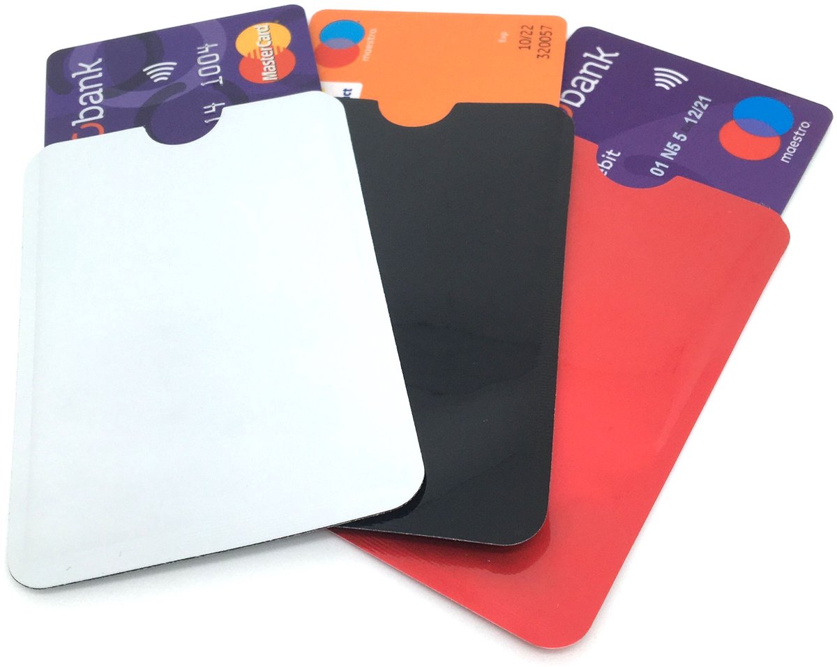 RFID pinpas creditcard hoesjes ( 3 Pack ) ID kaart beschermers / RFID Blocker / NFC Bankpas en Creditcard RFID Beschermhoesjes / rfid pasjeshouder.
