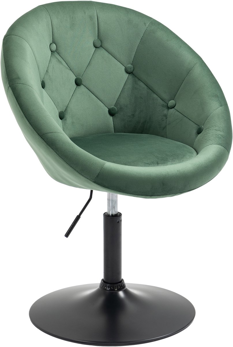 SVITA HAVANNA fauteuil lounge - clubstoel barkruk draaistoel retro donkergroen zwart