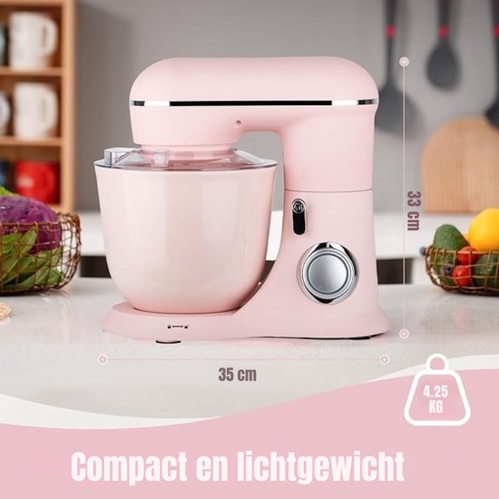 MMP® Mixer met mengkom - Mixer - Mixer met mengkom keukenmachine - Roze - ‎35cm x 33cm x 22cm van MMP® — afbeelding 3