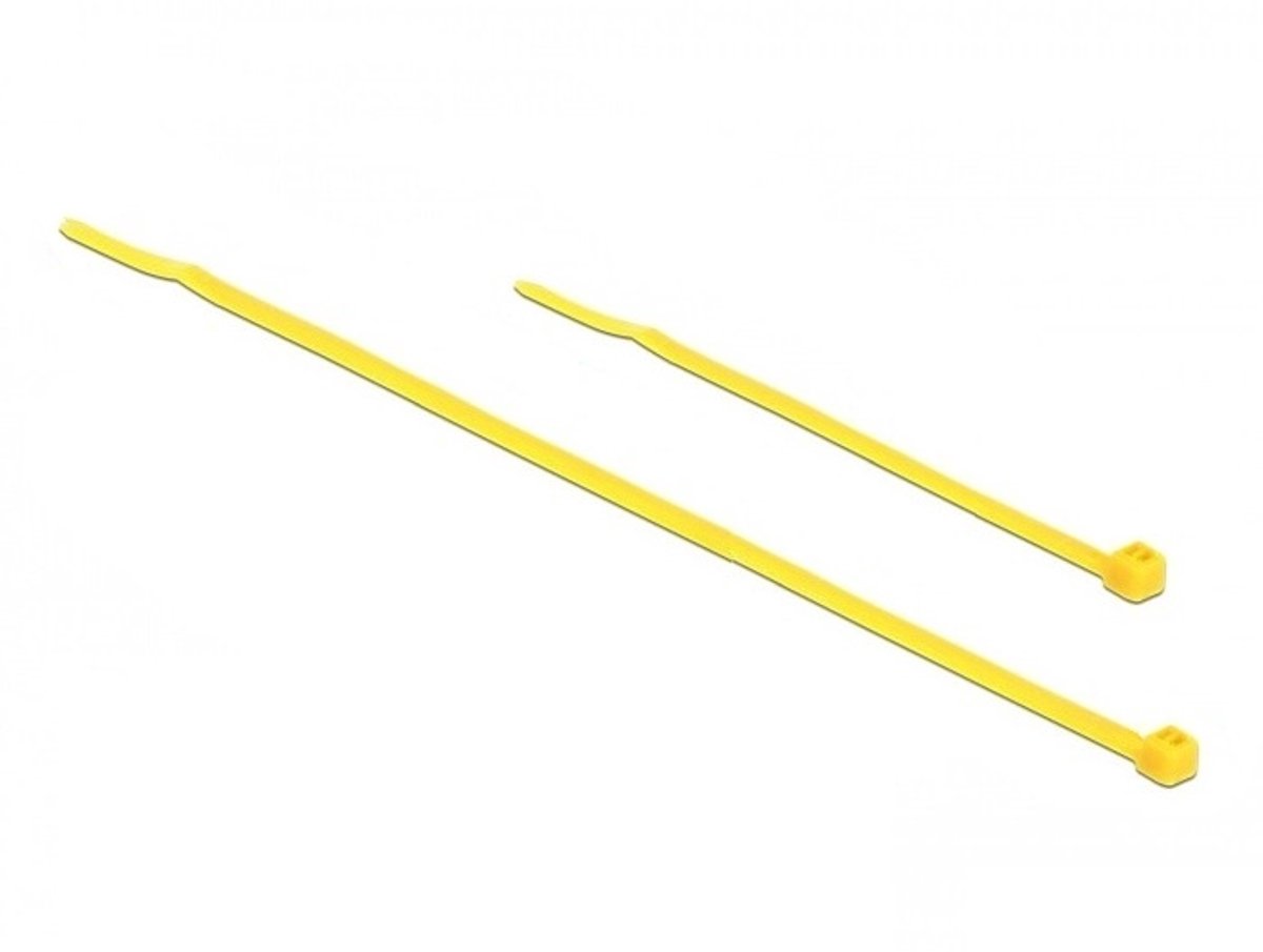 Tie-wraps 100 x 2,5mm / geel (25 stuks) + 200 x 3,5mm / geel (25 stuks)