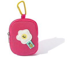 Opbergtas - Schattig gaas - Bloemen - Sleutelhanger portemonnee - Koptelefoon tas - Hanger opbergtas - Multifunctioneel - Rood