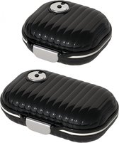 Pilulier 7 jours - 2 pièces - PP - 7 compartiments - Étanche - Boîte à médicaments avec fermeture sécurisée - Boîte de rangement pour pilules - Organiseur pour comprimés et pilules - Groot+ Klein - 11,2 x 7,8 x 4 cm + 8 x 7,8 x 4 cm