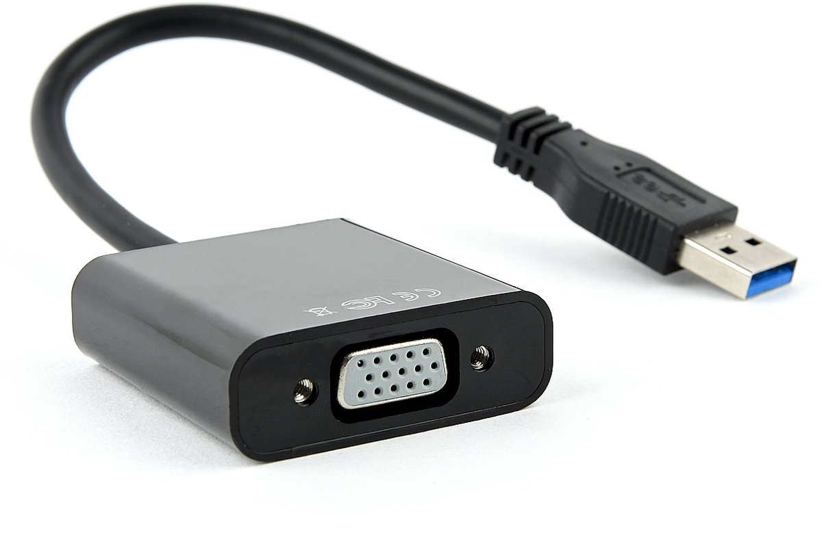 USB 3.0 naar VGA adapter - Full HD 60Hz - Werkt niet op USB 2.0 - 0,20 meter - Zwart