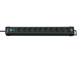 Premium-Line stekkerdoos 10-voudig zwart 3m H05VV-F 3G1,5