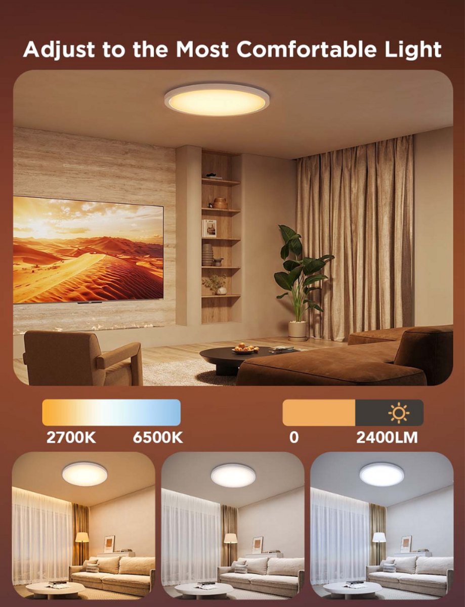 Govee slimme plafondlamp Matter RGBWW RGBIC - 12 inch - Ø 30 cm thumbnail 3