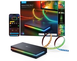 Govee AI Sync Box 2 75–85 inch - HDMI sync box met ledverlichting - RGBICW - app-bediening - Alexa/Google - Matter compatibel