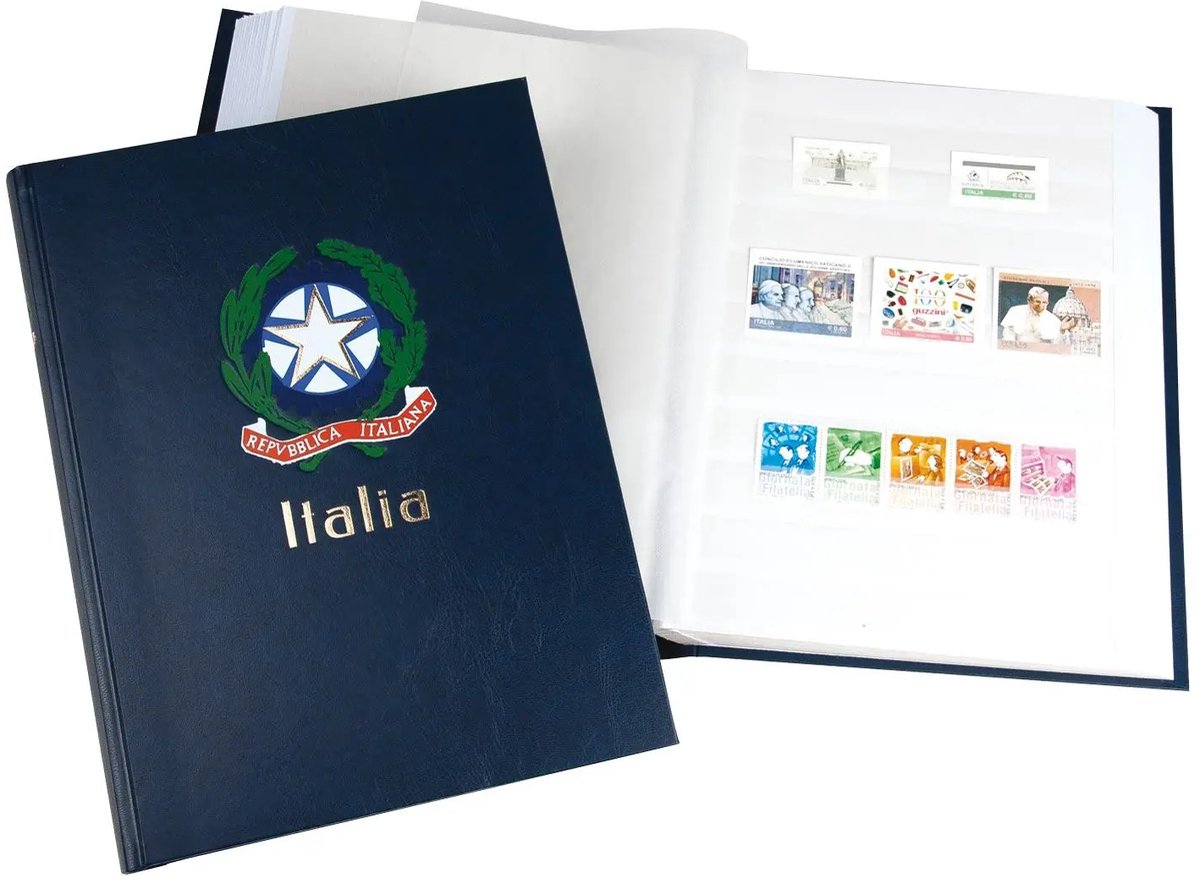 Postzegel insteekboek G met landswapen Italië van DAVO