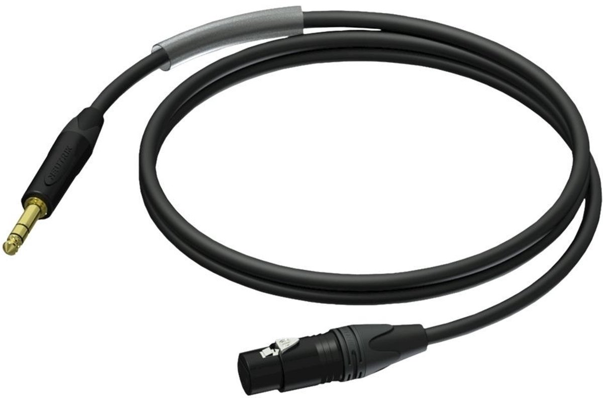 Procab / Neutrik PRA723 XLR (v) - 6,35mm Jack stereo (m) audiokabel - 1,5 meter