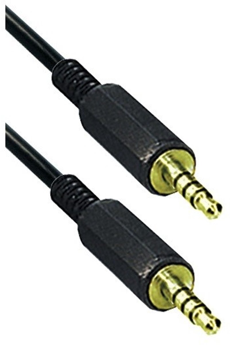 3,5mm Jack 4-polig audio/video kabel / zwart - 1 meter