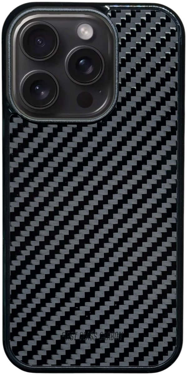 FirstClassCarbon – iPhone 16 Pro – Carbon Fiber Hoesje – 3K Twill Carbon – MagSafe Compatibel – Dun & Shockproof Telefoonhoesje