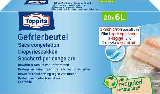 Toppits - Sacs de congélation - 6 litres - 20 sacs