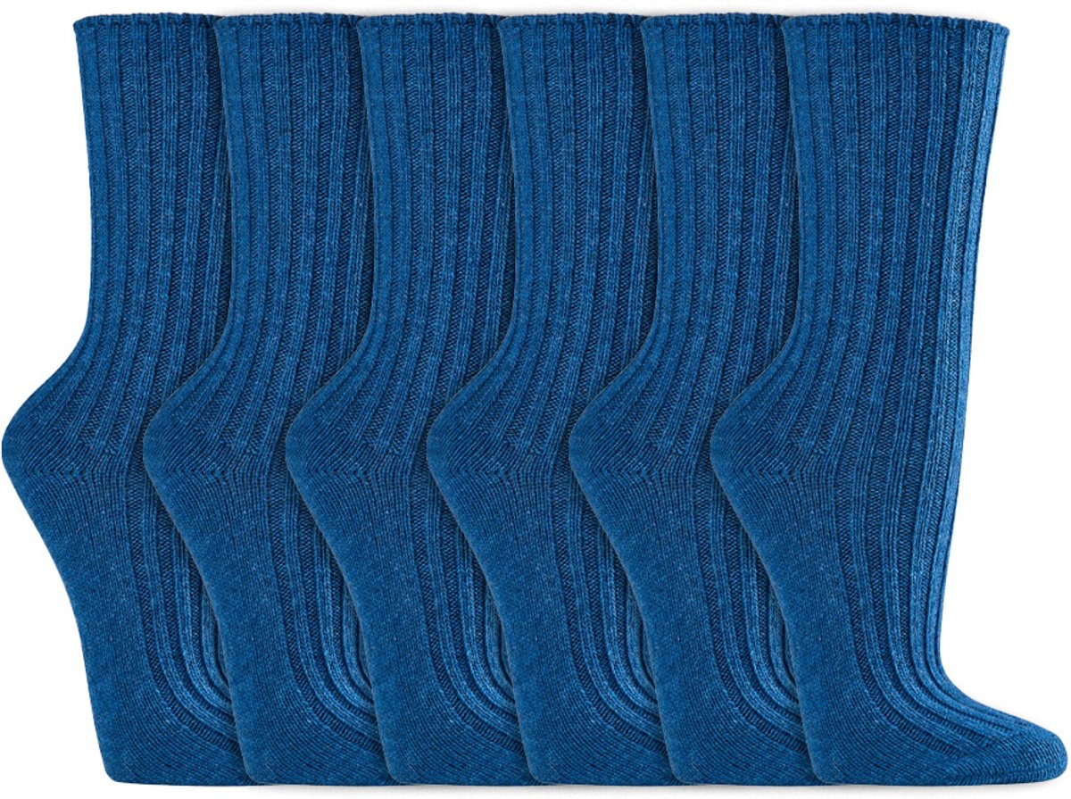 Wollen sokken Biologisch Plate naden Blauw