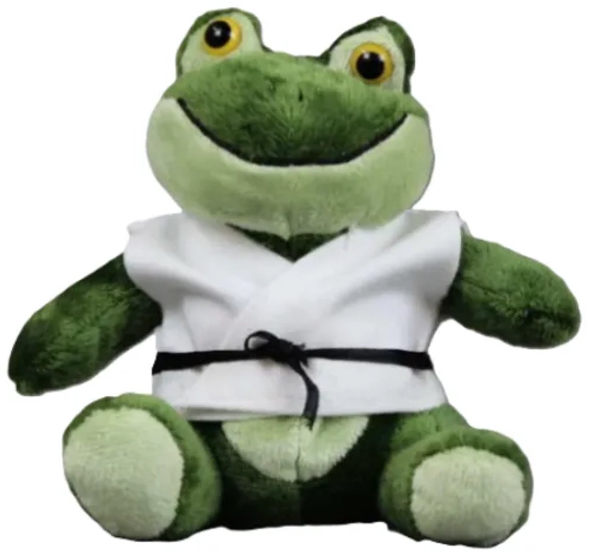 Knuffel Kikker in Gi met Zwarte Band