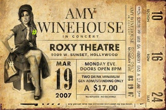 Metalen wandbord Amy Winehouse Roxy - 20 x 30 cm
