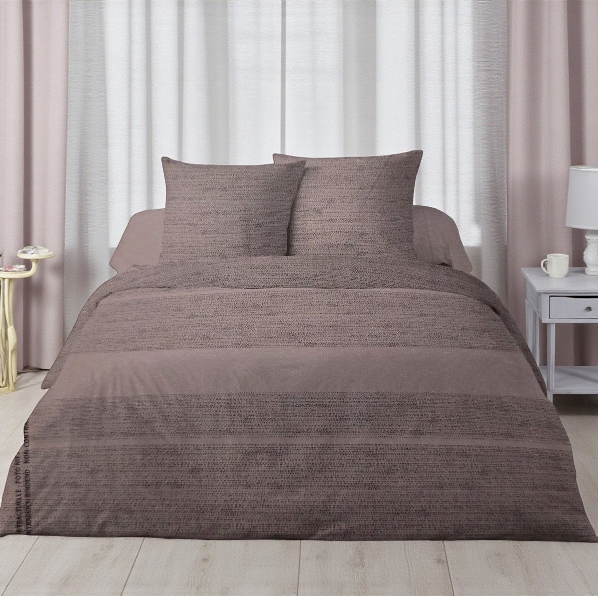 Luxe Dekbedovertrek Flanel - Winter - 240 x 220 cm - Lits-Jumeaux - Olam Taupe