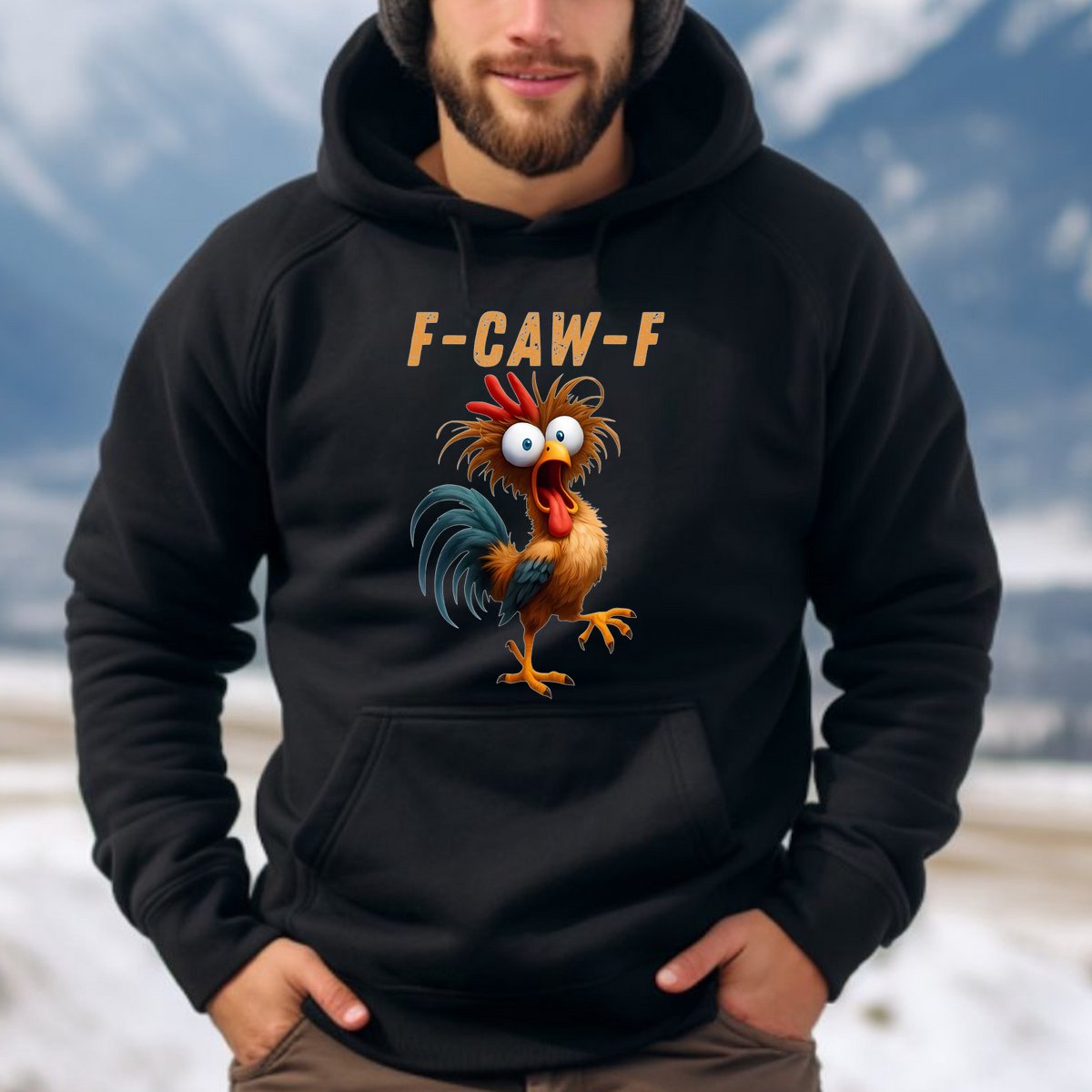 Zwarte Hoodie-maat 4XL- f caw f- uniseks hoodie- warme hoodie- winter-koud.
