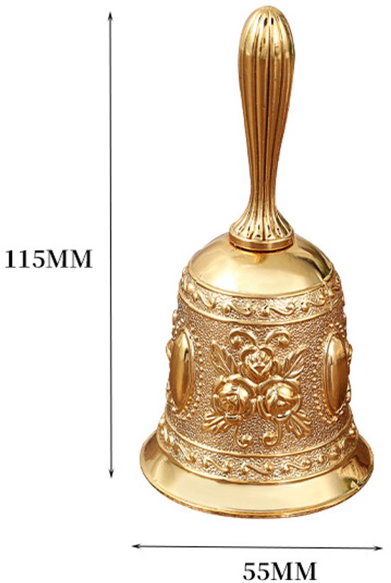 Handbel - handbellen - Tafelbellen - Metaal - Tafelbel - 5.5 cm - Schoolbel - Receptiebel - bel - Gongen - Hard Geluid - butler bel - handbellen voor volwassenen - staurant — afbeelding 4