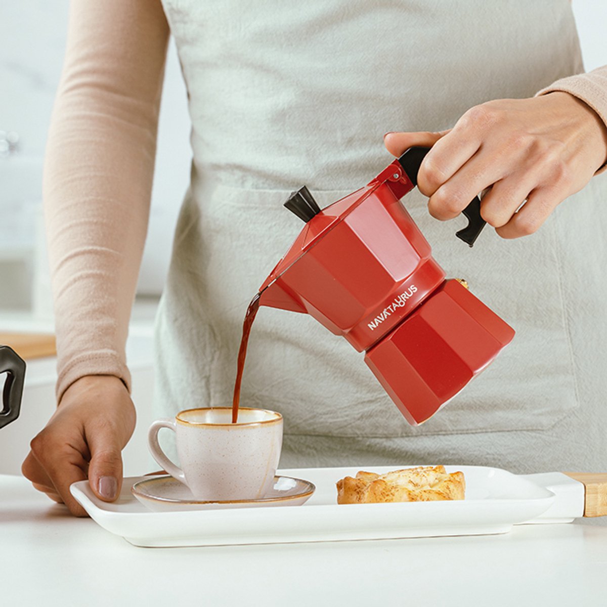 Moka pot Aluminium mokkapot Koffie Machine Espresso Maker "TAURUS" 150ml - 3 kopjes