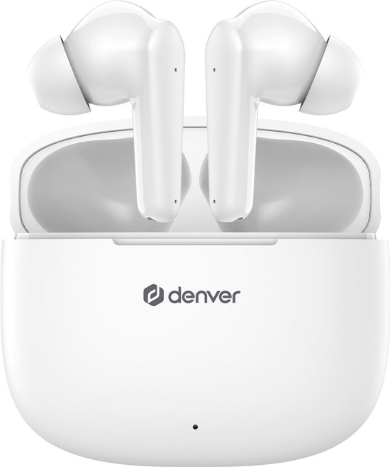 Denver Earbuds – Lichtgewicht Oordopjes – 6 uur luisteren – Bluetooth 5.3 – TWE48 – Wit