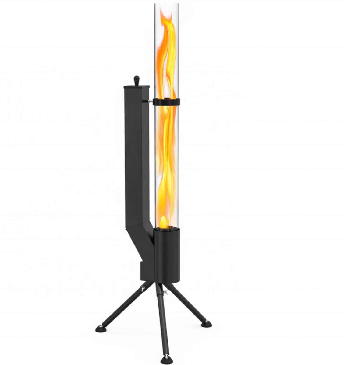 LotaHome - Pellet Terras Heater - Pelletkachel - Terraswarmer - Houtpellet - Heater - Terrasheater - FireTube - Binnen & Buiten - Rakket - Verwarming voor Tuin en Terras - Duurzaam en Sfeervol - 147.5 x 33 x 33 cm - Zwart