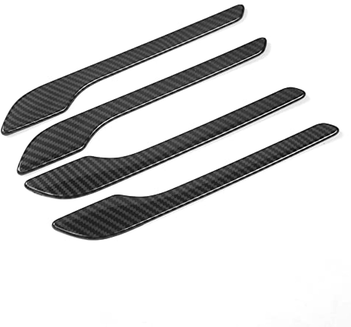 Image of 4pcs/set Carbon Fiber Pattern Door Handle Cover for Tesla Model 3 Model Y 2017-2021 Car Outdoor Accessories ABS Plastic Protector Sticker
