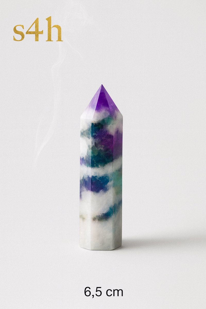 S4H - Aura Zebra Stone kristallen punt – 6,5 cm (obelisk)